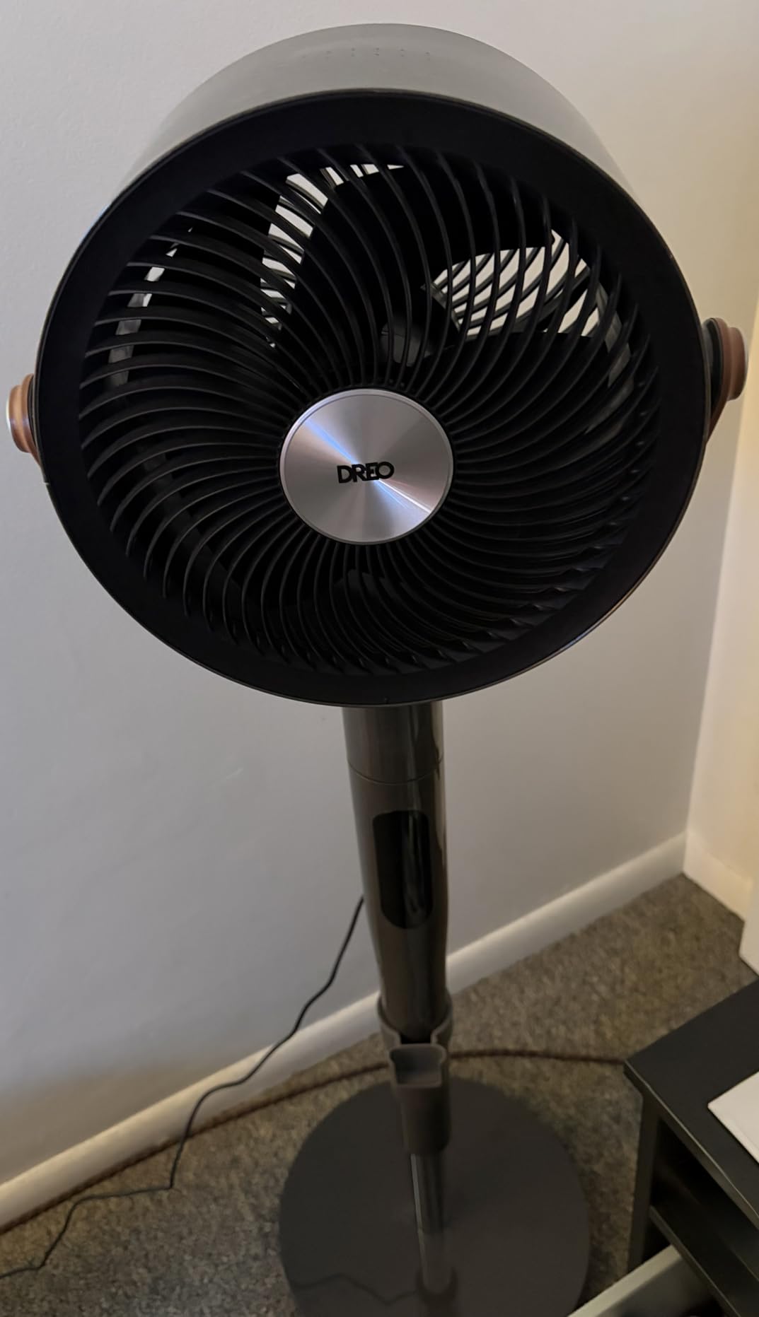 DREO Smart Fan for Bedroom, 120°+105° Omni-directional Oscillating Standing Fans with Remote, 100ft Quiet Floor Fan for Room, Wi-Fi/Voice/Alexa, 6 Modes, 8 Speeds, 37-43'' Height, 12H Timer, DC Motor customer photo 1