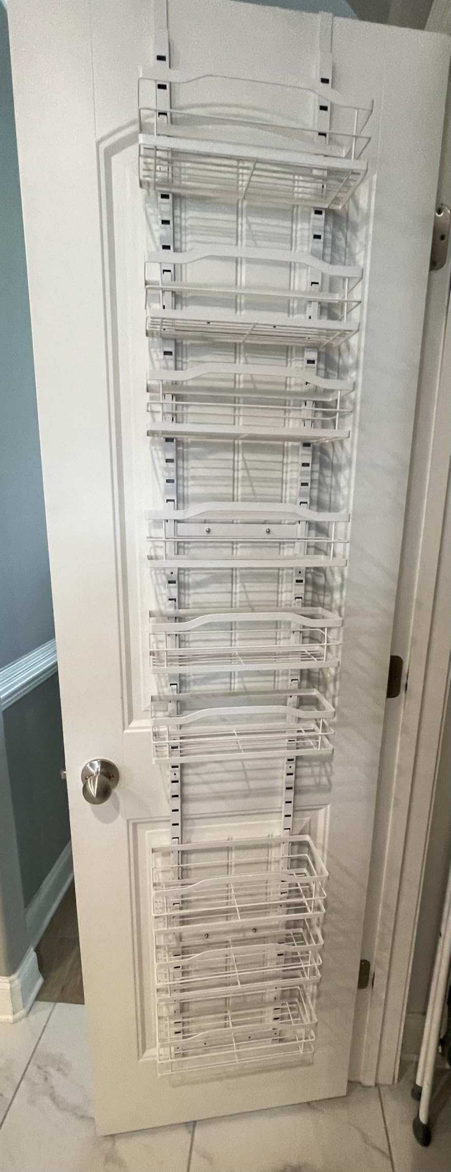 Moforoco White 9-Tier Over The Door Pantry Organizer, Pantry Organization And Storage, Metal Hanging Spice Rack Shelves Door, Home & Kitchen Essentials, Laundry Room Bathroom Organization customer photo 2