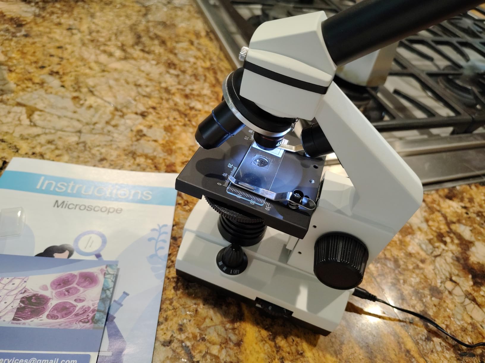 PalliPartners Compound Microscope for Adults & Students - 100X-2000X High-Power Biological Microscope with Slides Set & Phone Adapter (White) customer photo 1