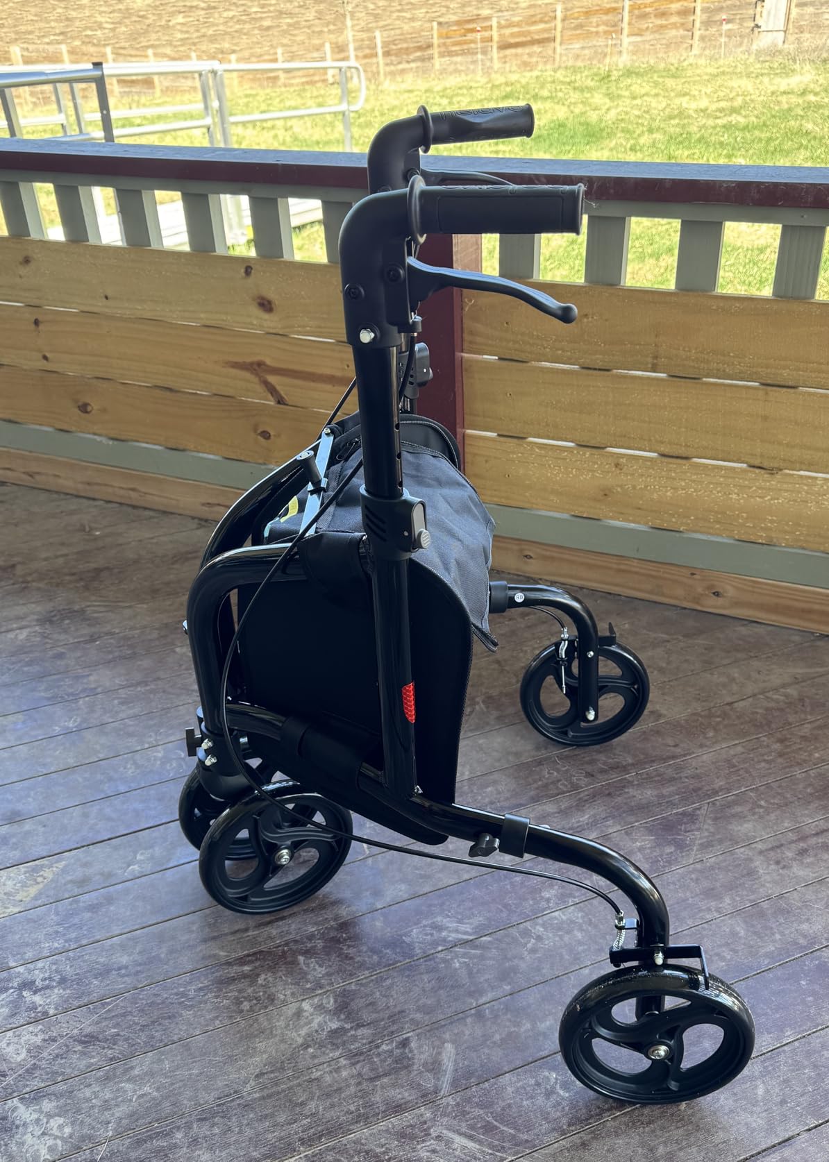 Helavo 3 Wheel Walker with Double Front Wheels, Narrow Walker for Seniors | Rollator Walker for Small Spaces, Easier Maneuverability, 26.8