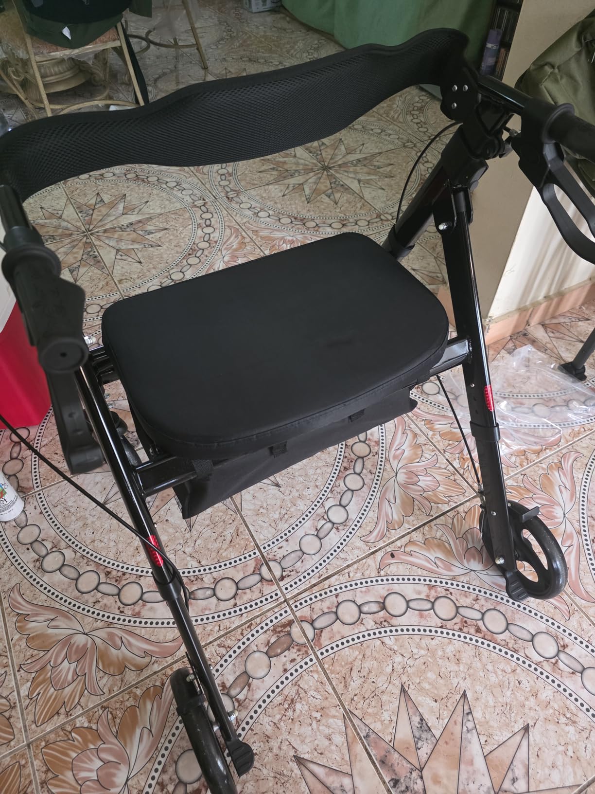 Helavo Bariatric Walker with Large, Height-Adjustable Seat, 550 lbs Weight Capacity, 8-inch Wheels, 28-inch Wide - Extra Wide Heavy Duty Rollator for Seniors customer photo 1