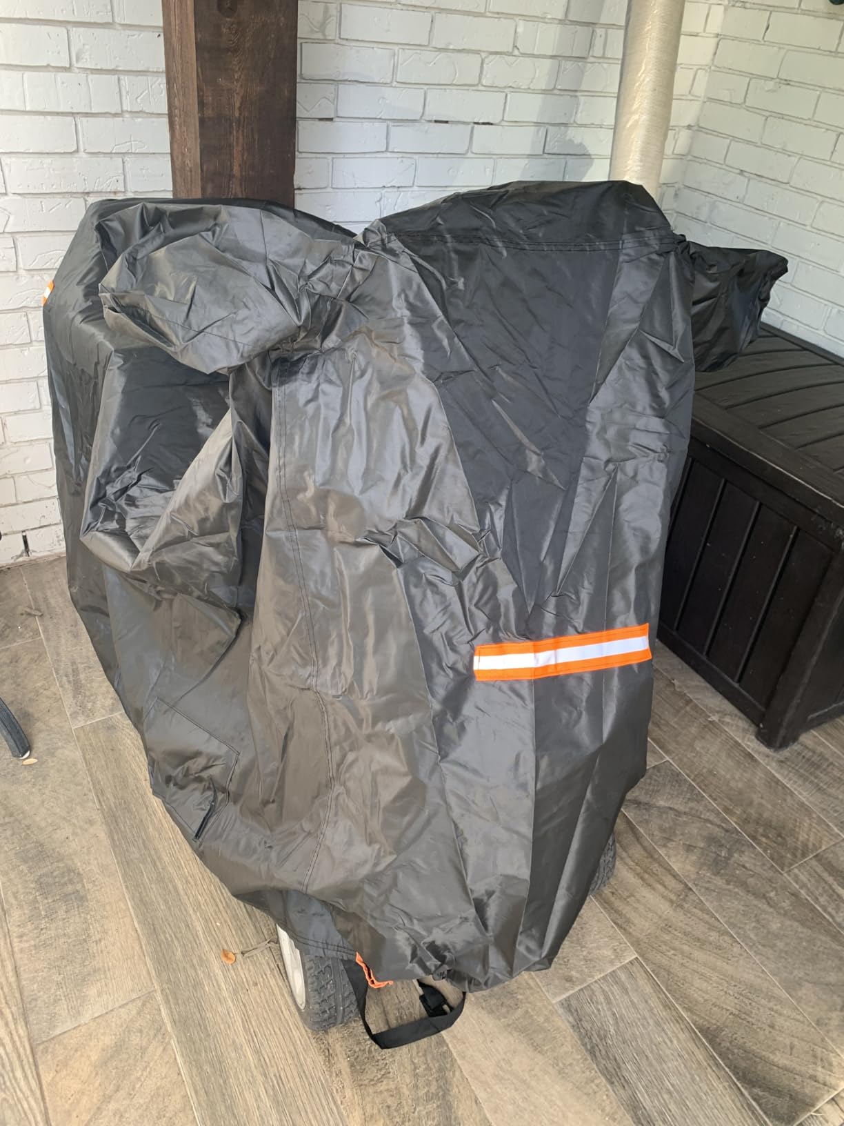 Upgraded Mobility Scooter Storage Cover, SRIMMIT Heavy Duty 420D Oxford Fabric Electric Scooter Cover, Waterproof, Anti-UV, Durable with Waterproof Strip, Reflective Strips, 3 Buckles (L 49