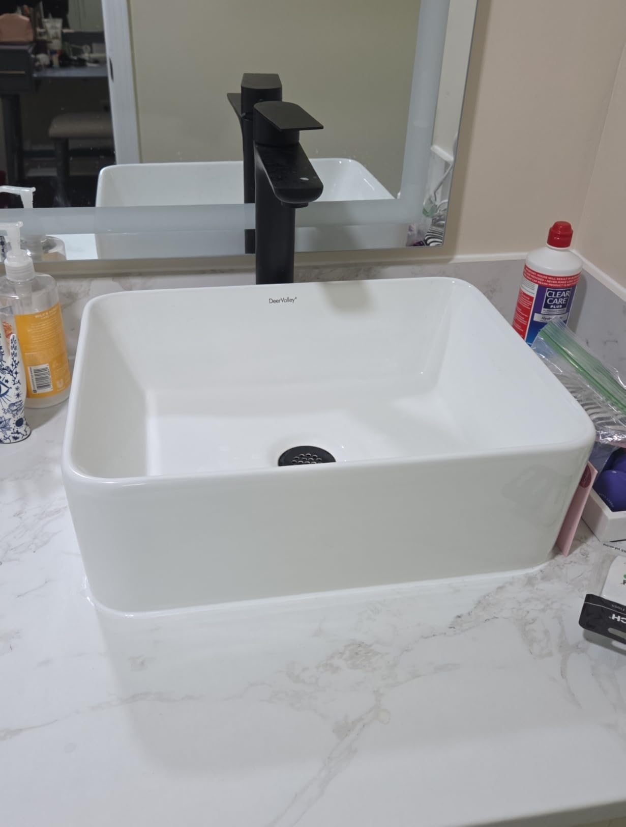 DeerValley Bathroom Vessel Sink White 16