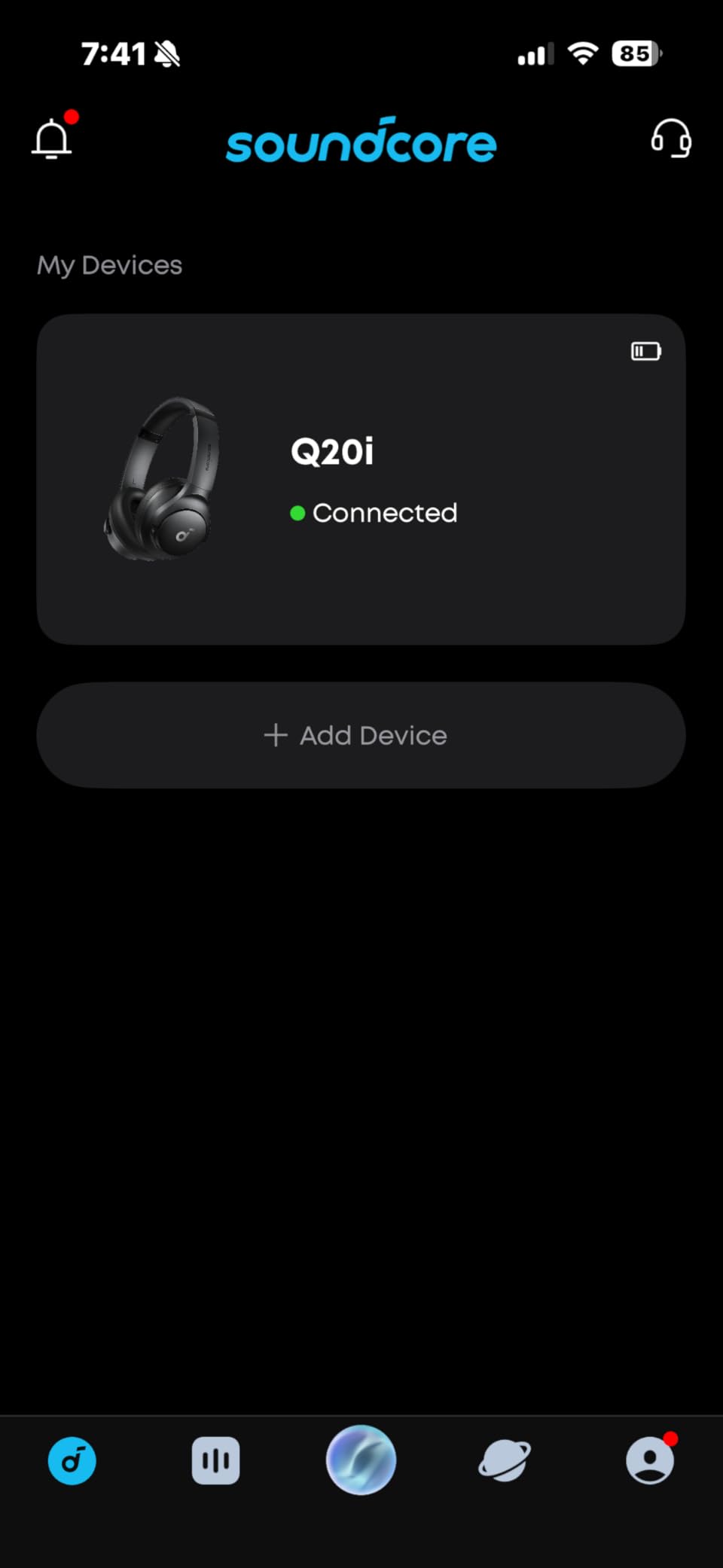 Soundcore by Anker Q20i Hybrid Active Noise Cancelling Headphones, Wireless Over-Ear Bluetooth, 40H Long ANC Playtime, Hi-Res Audio, Big Bass, Customize via an App, Transparency Mode (Black) customer photo 1