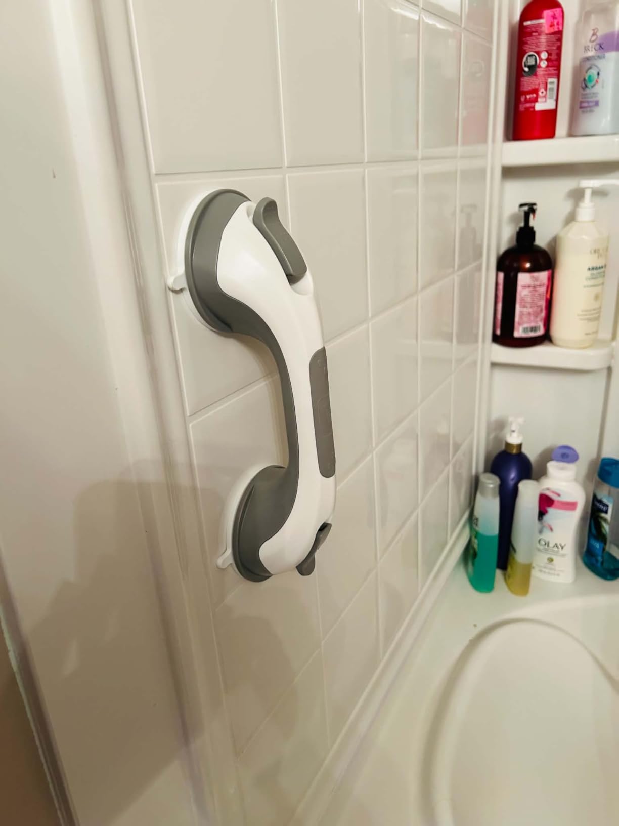 TAILI Grab Bars for Bathtubs and Showers 2 Pack Suction Grab Bar, Heavy Duty Shower Handle Removable Bath Handrails for Seniors and Elderly, Bathroom Safety Grip No Drilling Waterproof, Grey, G9 customer photo 1