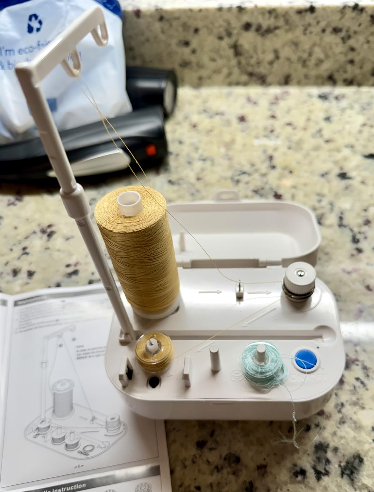 HimaPro Compact Electrical Bobbin Winder - Portable Automatic Bobbin Winder with USB-C Port and Cables - Compatible with All Major Bobbin Types Including Style A, M, L, Husqvarna, Class 15, 15J, 66 customer photo 2