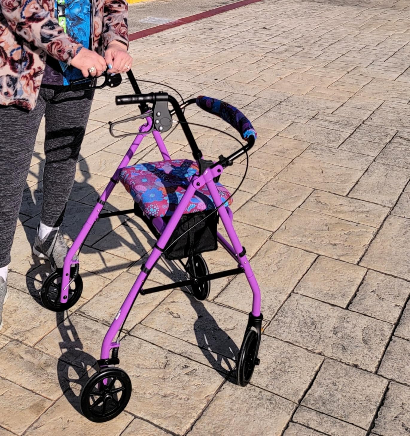 Vive Ultra Lightweight Rollator Walker with Seat - Foldable, Narrow, Rolling Senior Walker for Small Spaces - 4 Wheel Aluminum Adult Easy Drive Aid with Underseat Accessory customer photo 1