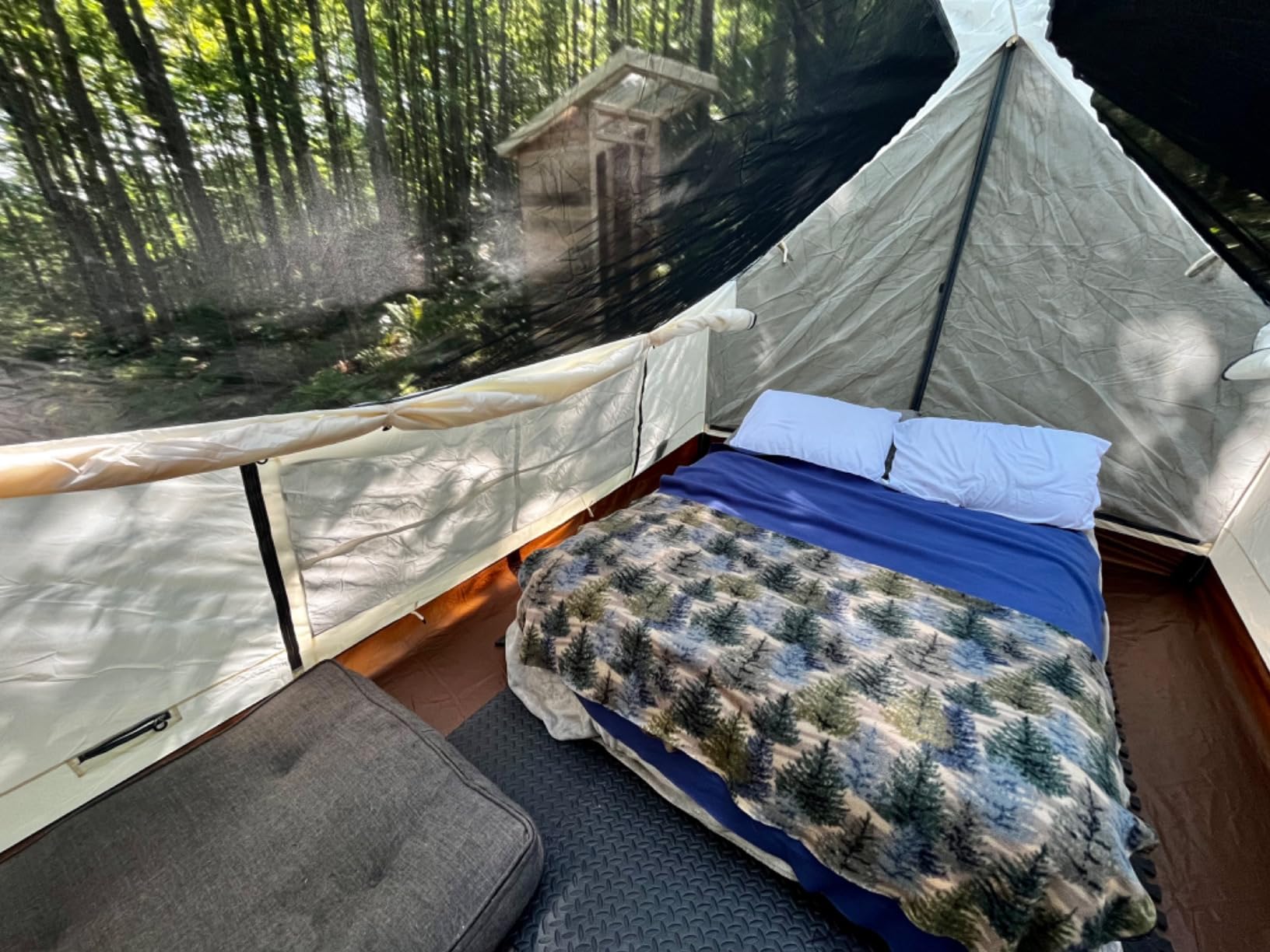 6-8 Person Canvas Tent for Camping Waterproof & Windproof Cabin Tents with Large Mesh Windows, Easy Setup, All Season Wall Tent for Family Camping, Hiking, and Outdoor Events customer photo 1