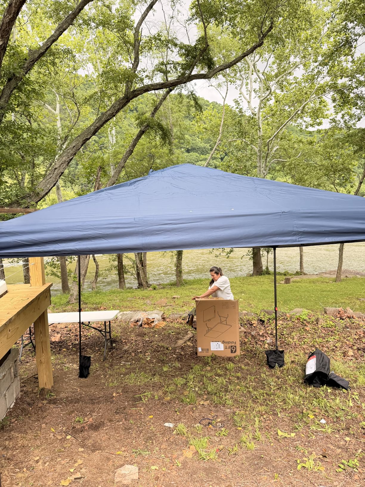 Best Choice Products 10x10ft Pop Up Canopy Tent, Outdoor Shade, 1 Person 1 Minute Set Up, Carry Case, 4 Weight Bags - Forest Green customer photo 2