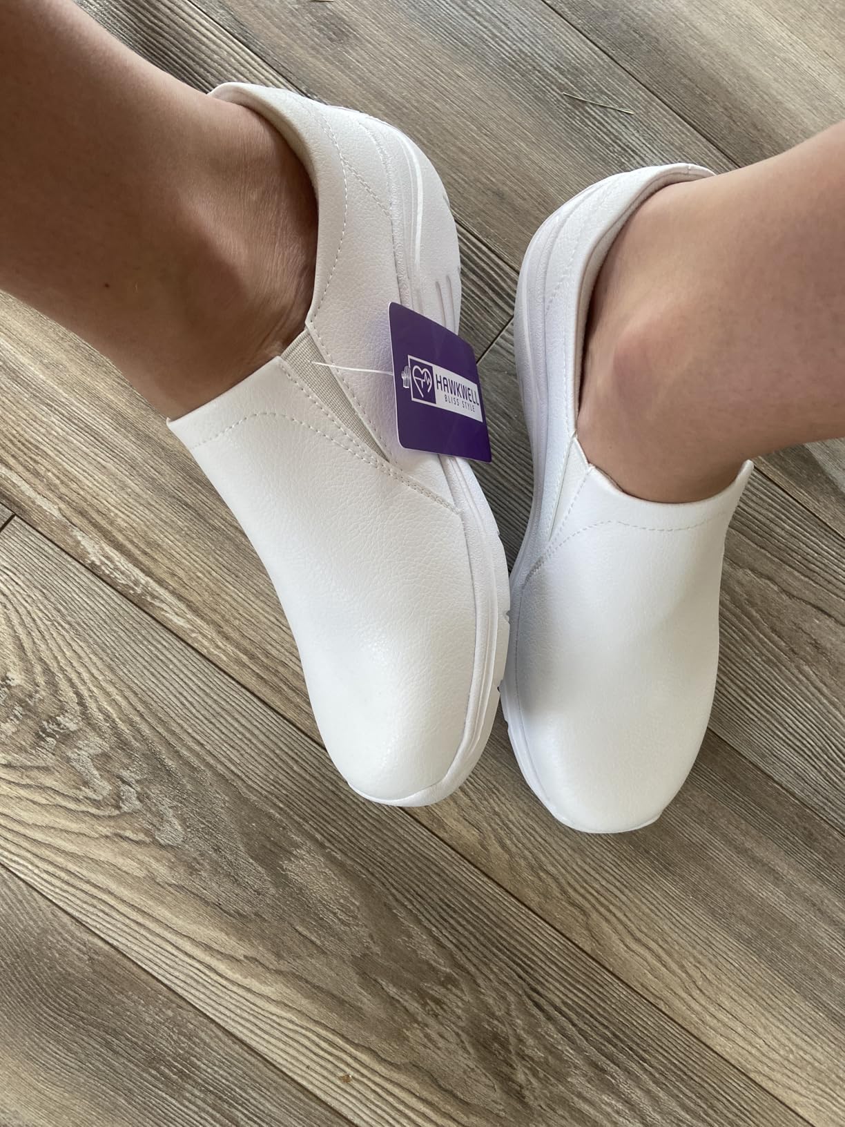 Hawkwell Women's Slip On Lightweight Slip Resistant Comfort Nursing Shoes customer photo 2
