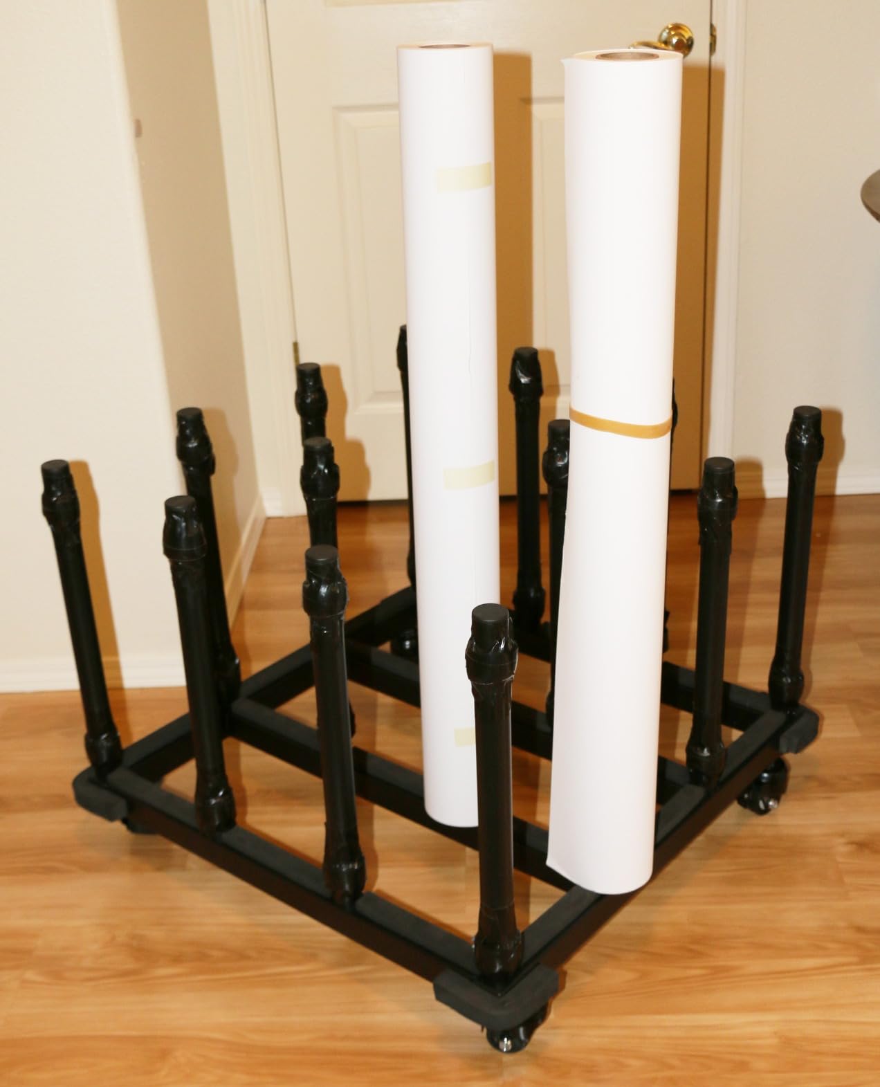 INNOVART Vinyl Cart Mobile Rack, 16 Rolls Capacity Heavy Duty Vinyl Roll Storage Cart, 2 Inch Round Core, Black Rolling Organizer Holder for Craft Room, Design Studios, Warehouse, Architects customer photo 1