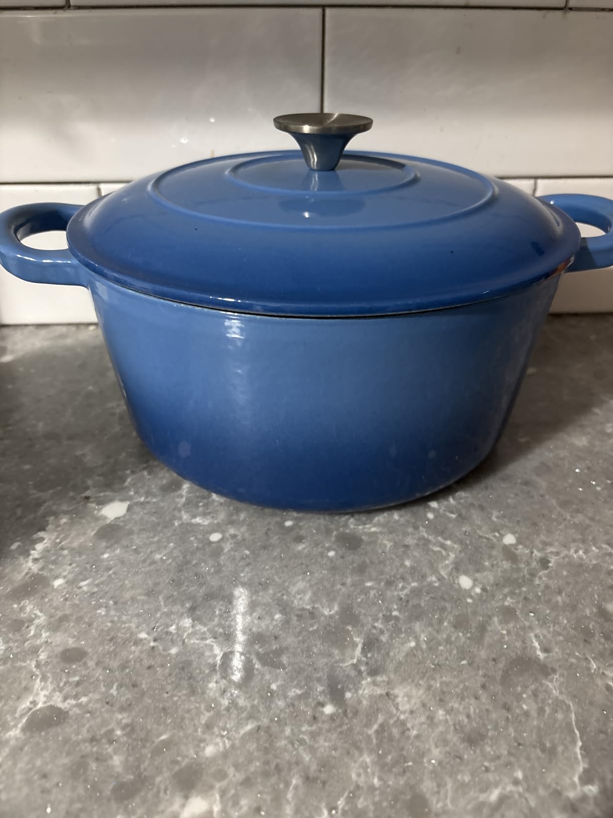 P&P CHEF 6QT Enameled Dutch Oven, Cast Iron Dutch Oven Pot with Lid for Bread Baking, Enameled Casserole Pot for Roasting Braising Stewing Frying Simmering, Various Stoves & Easy Clean, Blue customer photo 1