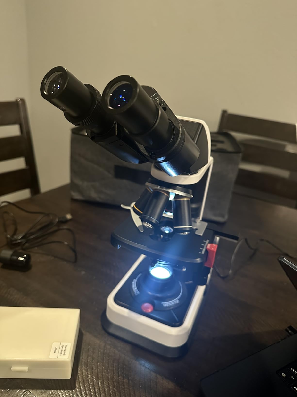 Compound Microscope 40X-2500X with WF10x/WF25x Eyepieces, Dual LED Lighting and Two-Layer Mechanical Stage customer photo 2