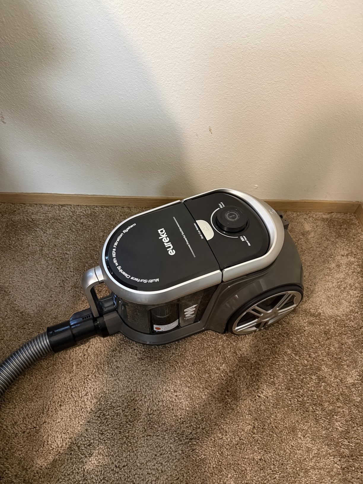 Eureka Bagless Canister Vacuum Cleaner, Lightweight Vac for Carpets and Hard Floors, Silver with Black, NEN180 customer photo 1