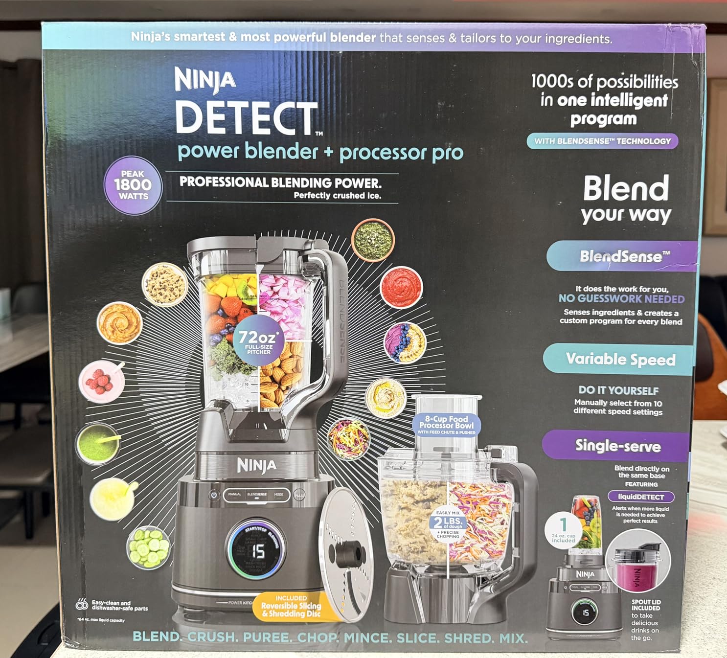 Ninja Kitchen System with BlendSense Technology (TB401) - 1800-Peak-Watt, 8-Cup Bowl & 24-oz To-Go Cup, Food Processor & Blender customer photo 2