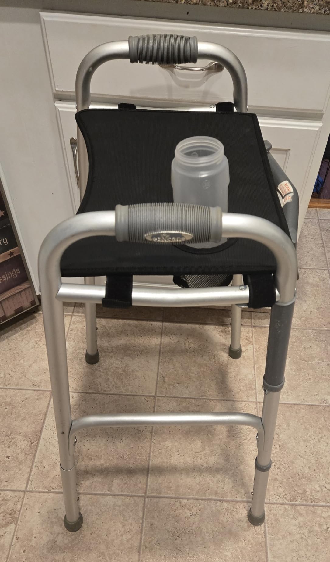 Vive Walker Tray for Folding Walker - (w/Cup Holder) - Adult Mobility Accessories - Fits Standard Walkers - Medical Table for Seniors Non Slip Mat for Food - Removable & Easy Assembly (Black) customer photo 1
