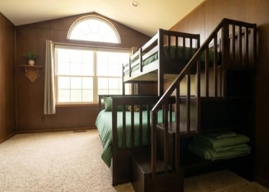 Stairway Bunk Bed Twin over Full, Wood Bunk Bed Frame with Storage Drawers, Staircase and Full-Length Guardrails for Kids Teens Adults, Convertible to 2 Beds, Space Saving, Gray customer photo 1