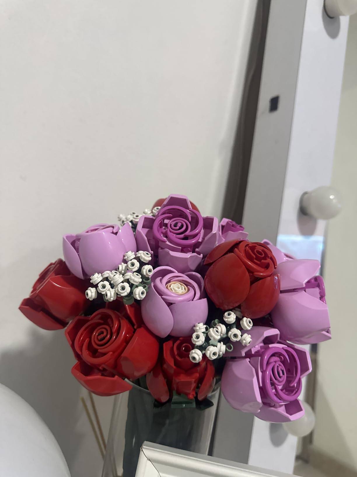 LEGO Botanicals Bouquet of Roses Artificial Flowers - Fake Red Roses Building Set for Adults, Ages 18+ - Gifts for Birthdays for Her - Home Decor for Table Display - 10328 customer photo 1