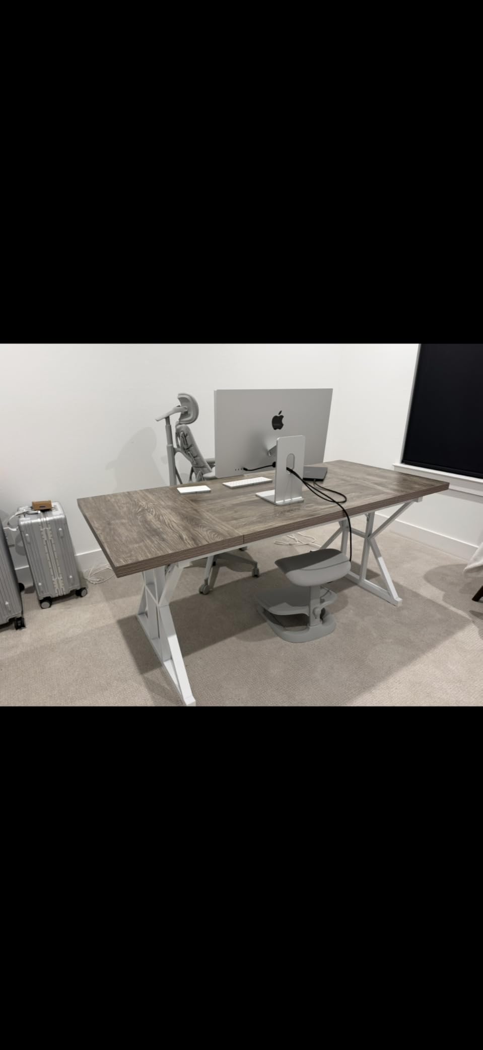 Tribesigns 70.8-Inch Executive Desk, Large Computer Office Desk Workstation, Modern Simple Style Laptop Desk Study Writing Table Business Furniture for Home Office (Brown/Black, 70.8 Inch) customer photo 2