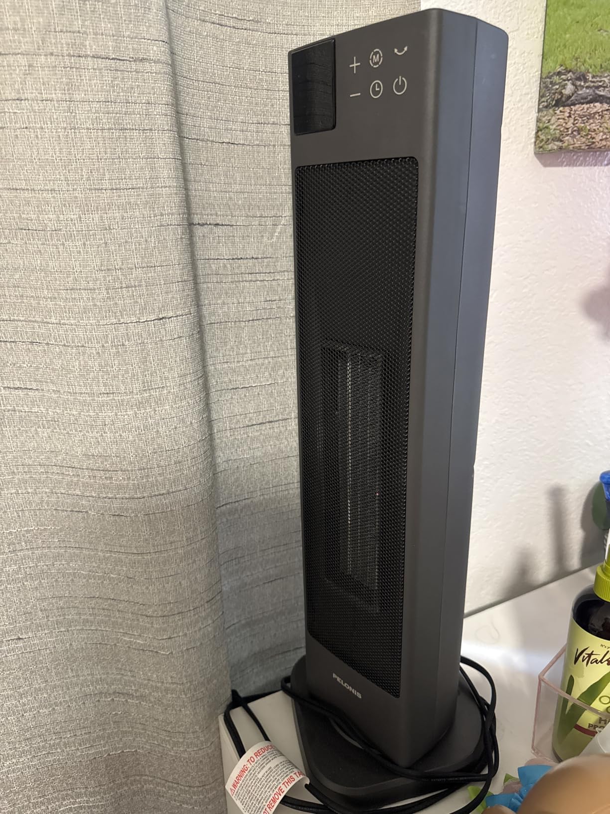 PELONIS Oscillating Ceramic Tower Indoor Space Heater for Home with Oscillation, Programmable Thermostat and ECO Mode, 12H Timer and Remote Control, Safety Protection, 23 Inches, 1500W, PHF15RSAPH23 customer photo 2