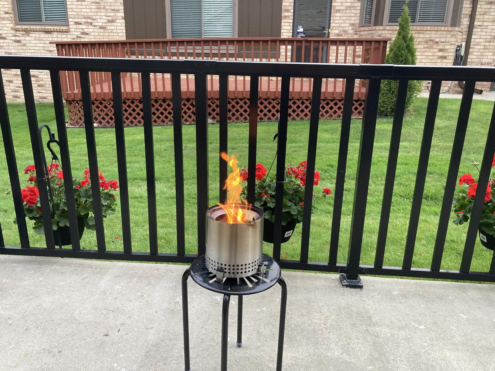 Mesa XL, 7 Inch Tabletop Fire Pit with Stand - Smokeless, Stainless Steel Fire Pit for Camping, Outdoor & Patio - Wood Burning or Pellet Fueled Portable Bonfire, 2.3lbs, Gunmetal customer photo 1