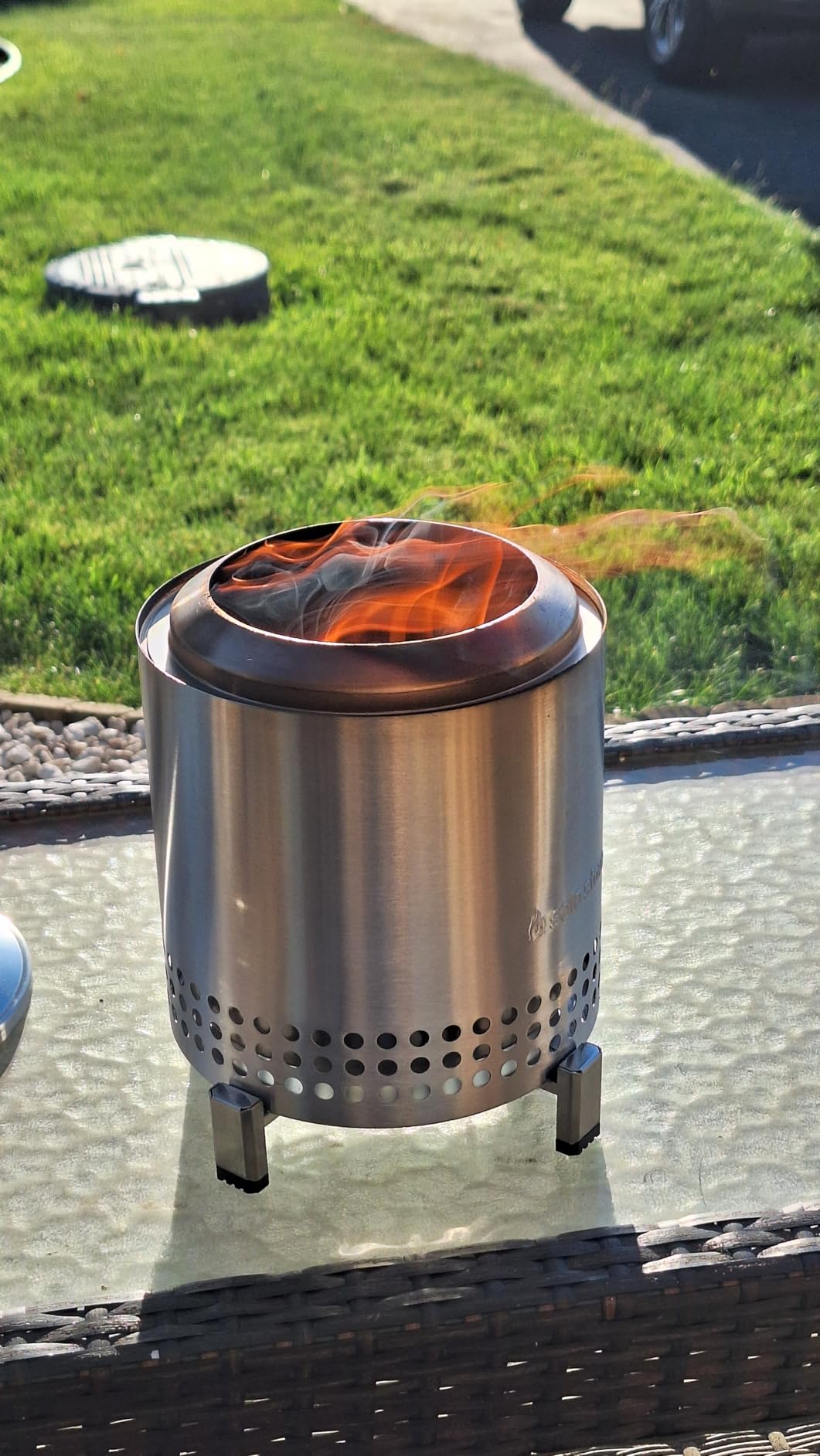 Mesa XL, 7 Inch Tabletop Fire Pit with Stand - Smokeless, Stainless Steel Fire Pit for Camping, Outdoor & Patio - Wood Burning or Pellet Fueled Portable Bonfire, 2.3lbs, Gunmetal customer photo 2