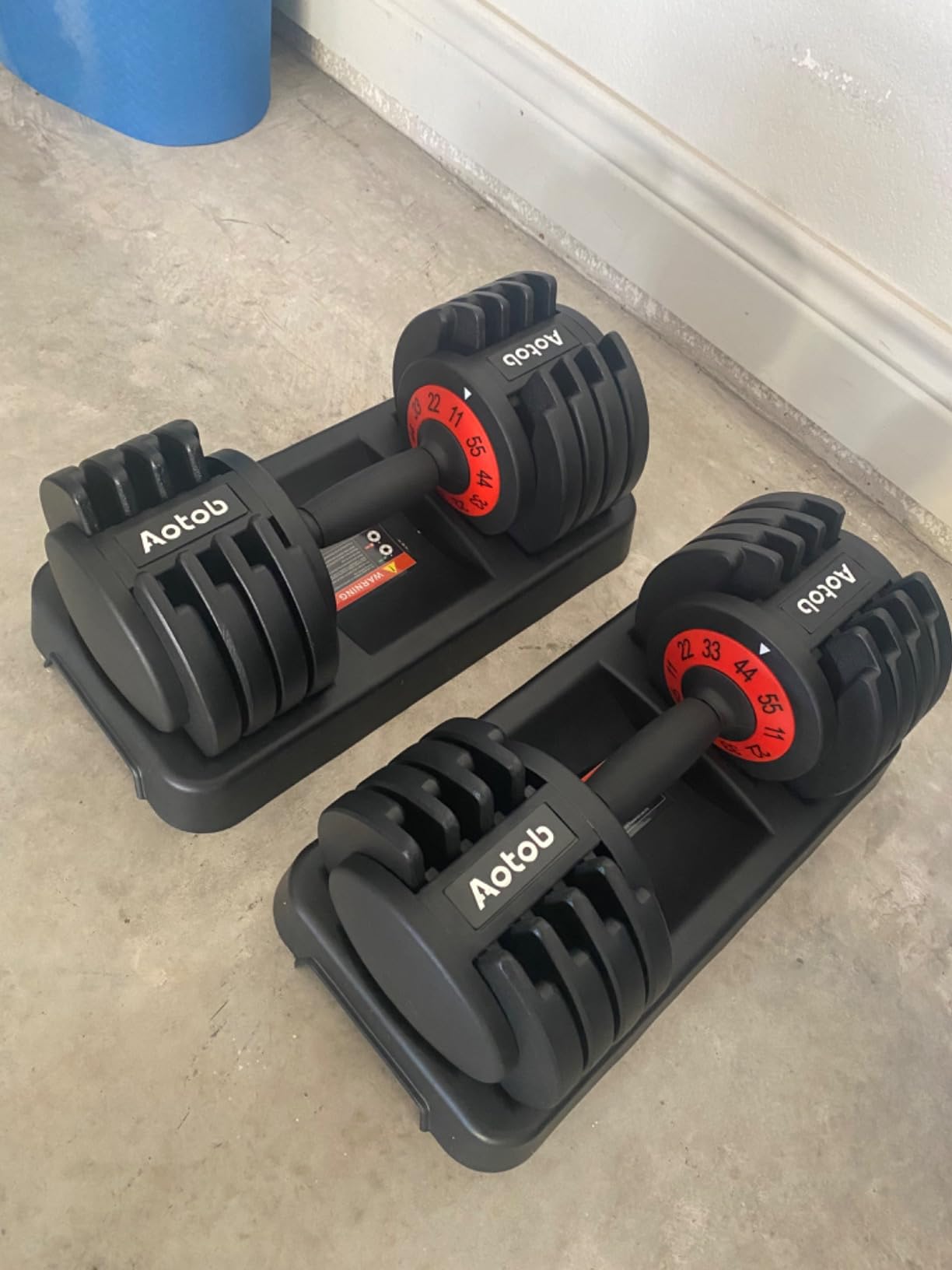 SKOK 25/55 lbs Pair Adjustable Dumbbells Set, Adjustable Weights Dumbbells Set for Men and Women with Anti-Slip Fast Adjust Weight by Turning Handle Dumbbell with Tray customer photo 1