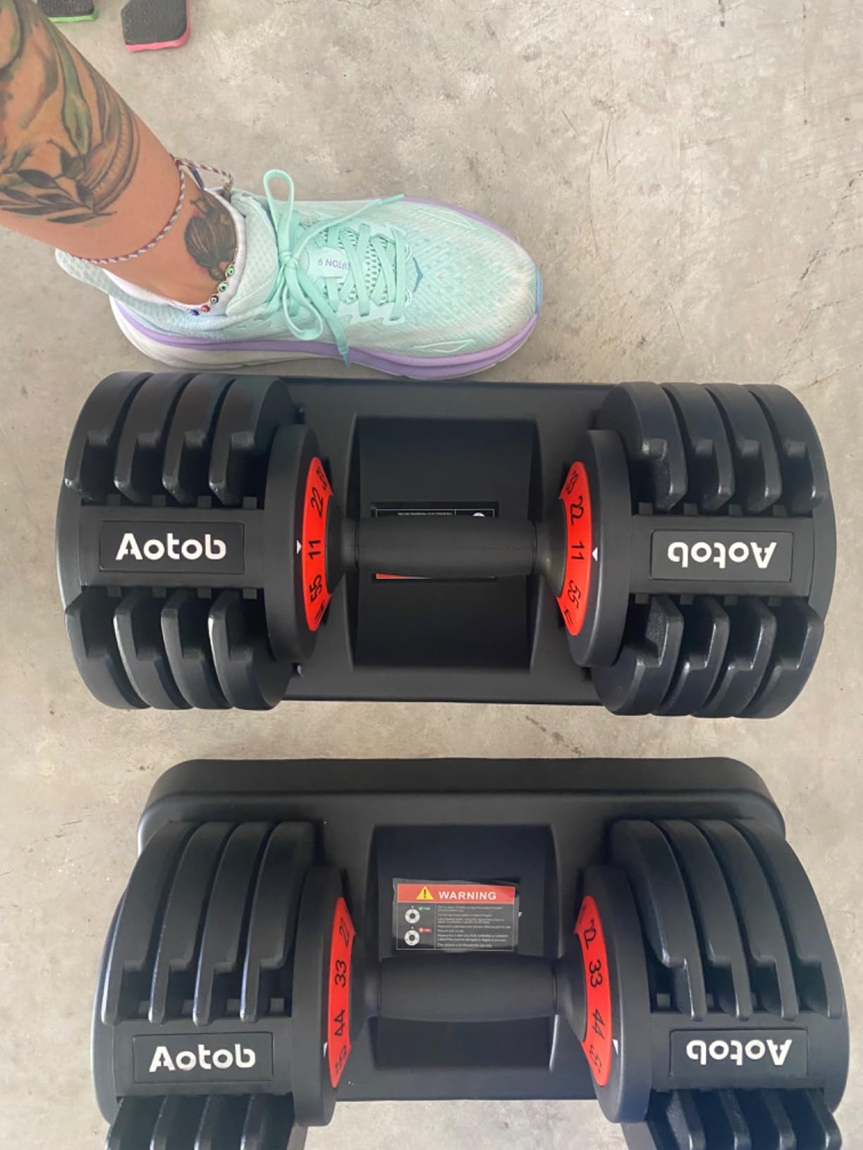 SKOK 25/55 lbs Pair Adjustable Dumbbells Set, Adjustable Weights Dumbbells Set for Men and Women with Anti-Slip Fast Adjust Weight by Turning Handle Dumbbell with Tray customer photo 2