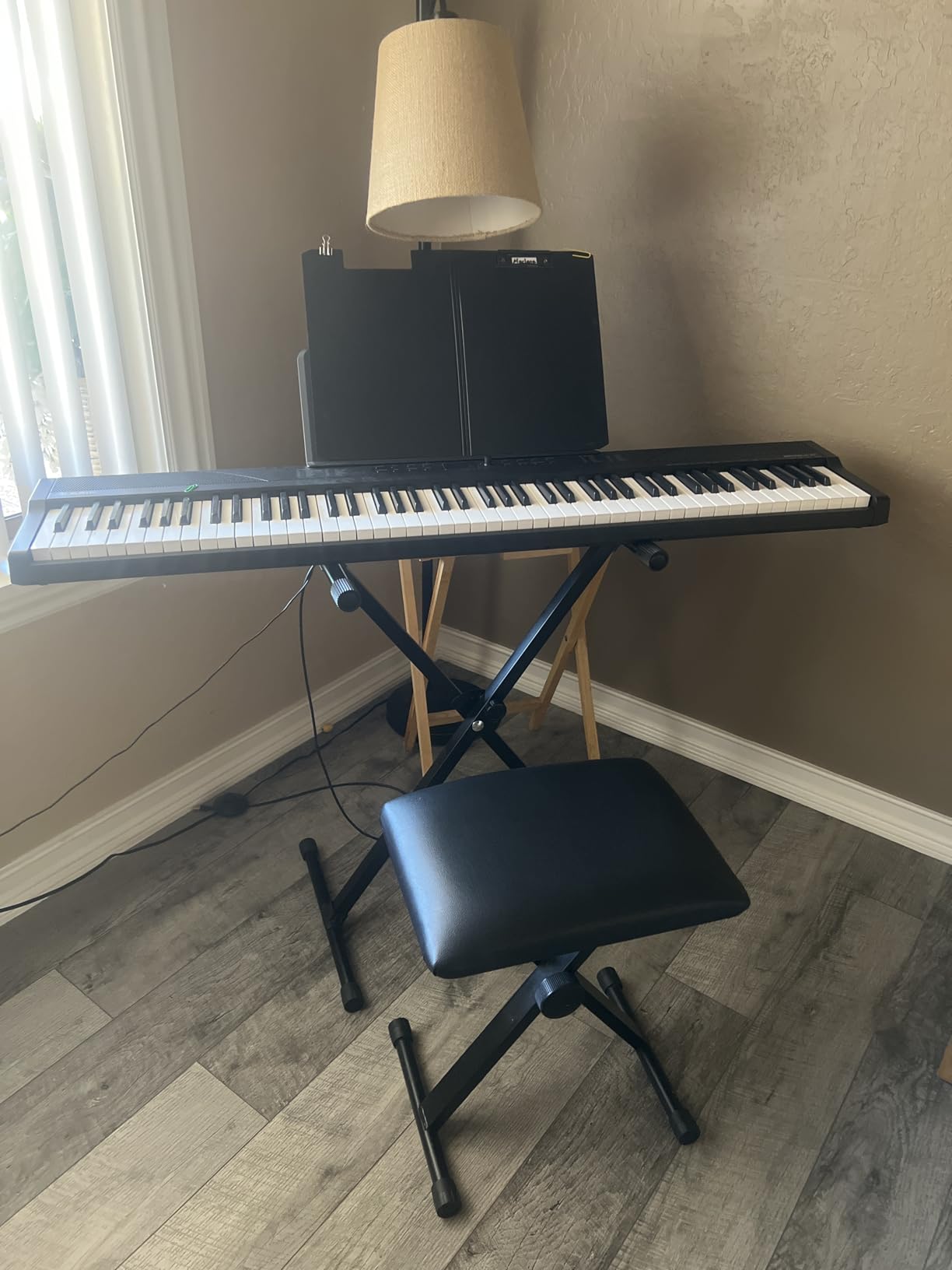 Alesis 88 Key Keyboard Piano with 480 Sounds, Speakers, USB MIDI, Carry-Bag, Stand, Headphones, Pedal and Piano Lessons for Beginners customer photo 1