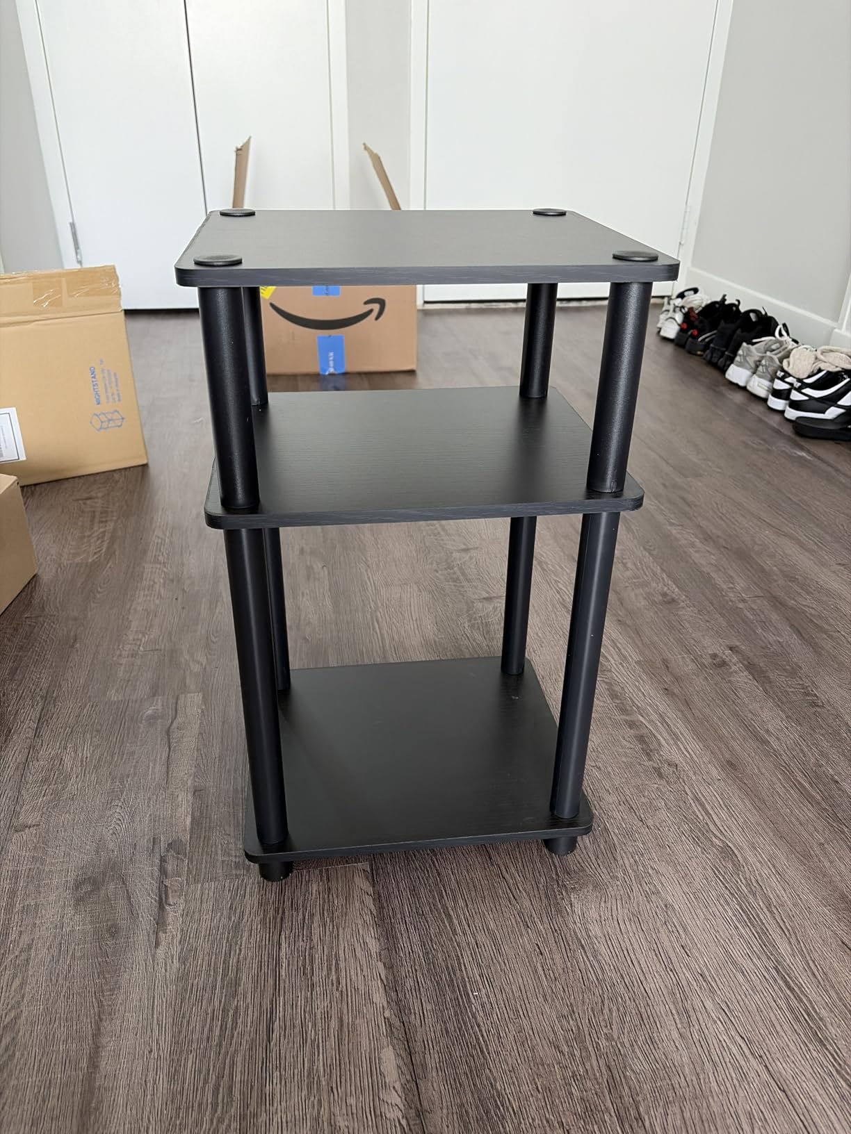 Furinno Just 3-Tier Turn-N-Tube Open Storage Nightstand, 1-Pack, Plastic Poles, Americano/Black customer photo 2