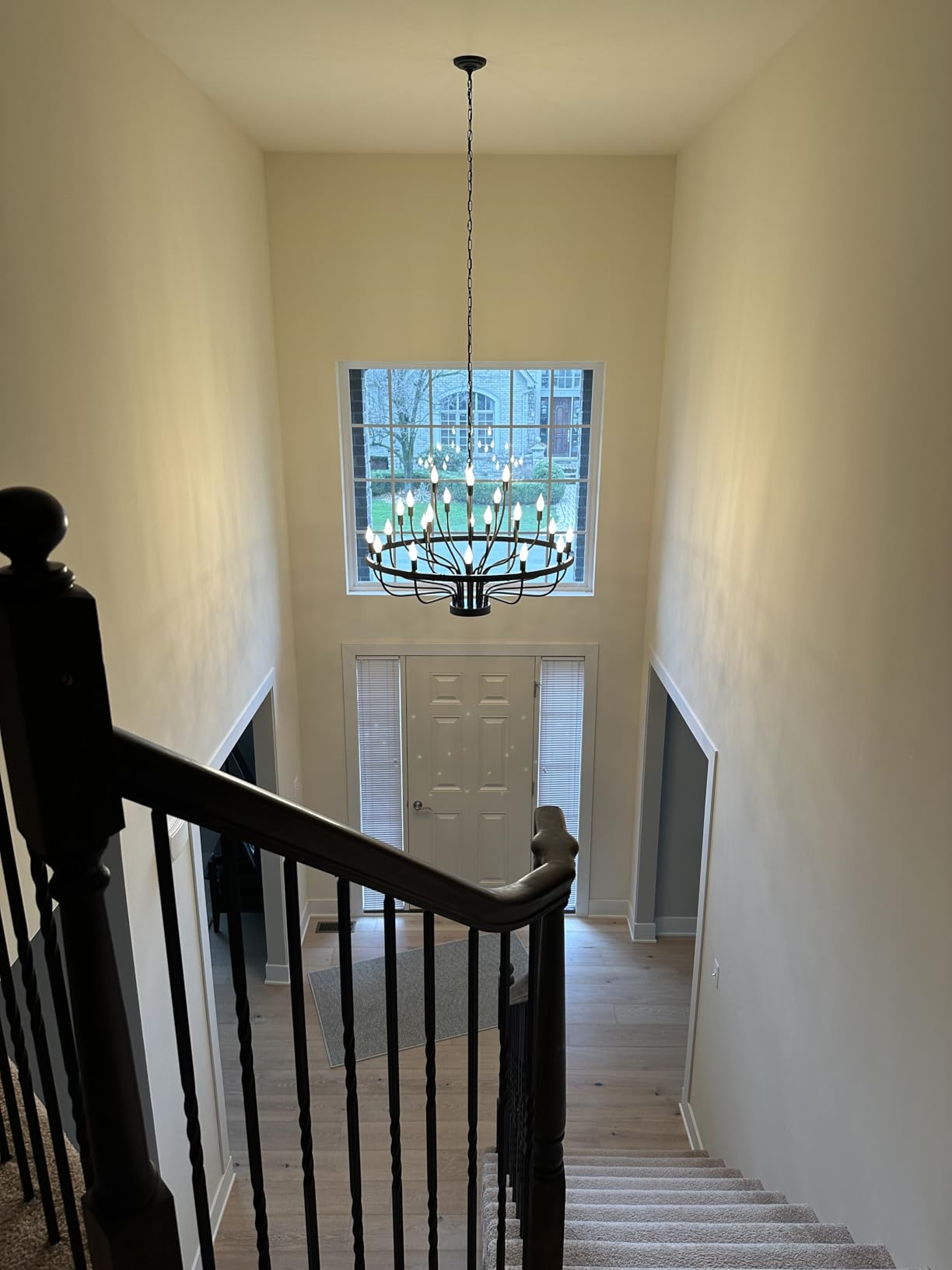 Shandaglo Large Gold Chandelier 24-Light, 39in Wagon Wheel Chandelier for High Ceilings, 3-Tier Foyer Chandelier for Entryway, Dining Room Light Fixture, Living Room Farmhouse Ceiling Light customer photo 1