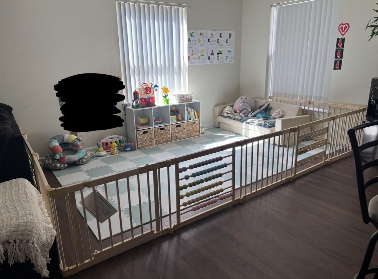 ZETY Natural Wood Baby Playpen - 8 or 10 Panel Foldable Play Yard with Door Panel and Built-in Toys, CPC Certified & SGS Tested customer photo 2