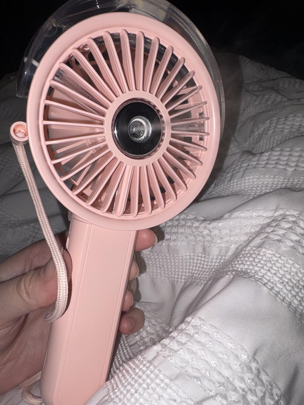 SWEETFULL Portable Misting Fan - 180 Degree Foldable Handheld Personal Fan with Mist Spray, 3 Speeds, 30ml Water Tank, USB Rechargeable for Travel, Outdoors, Makeup, Camping, Home, and Office Use customer photo 1