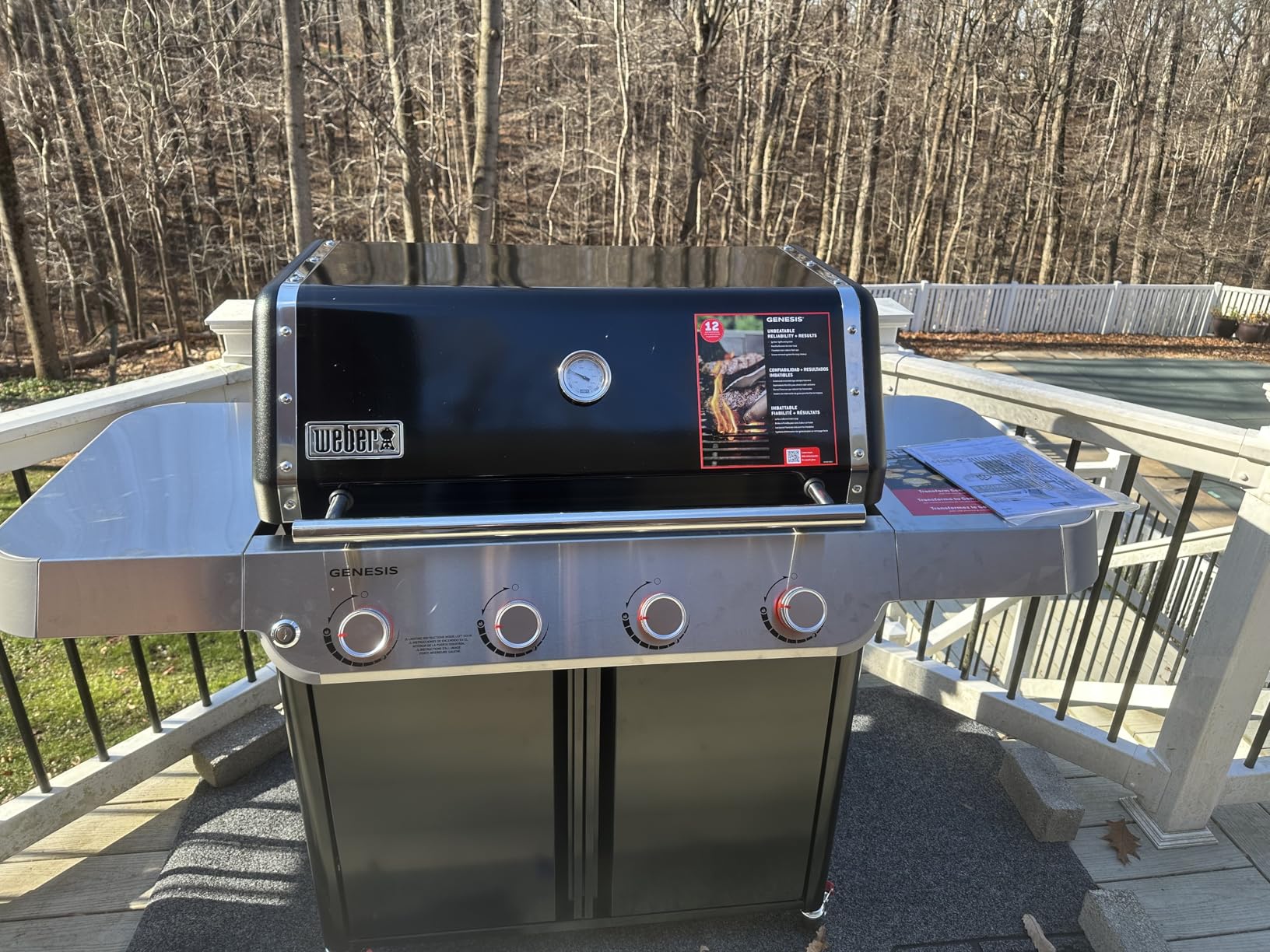Weber Genesis E-415 Liquid Propane Gas Grill for Outdoor Cooking, 4 Burners, Black - Porcelain-Enameled Cast-Iron Grates & PureBlu Burners customer photo 1