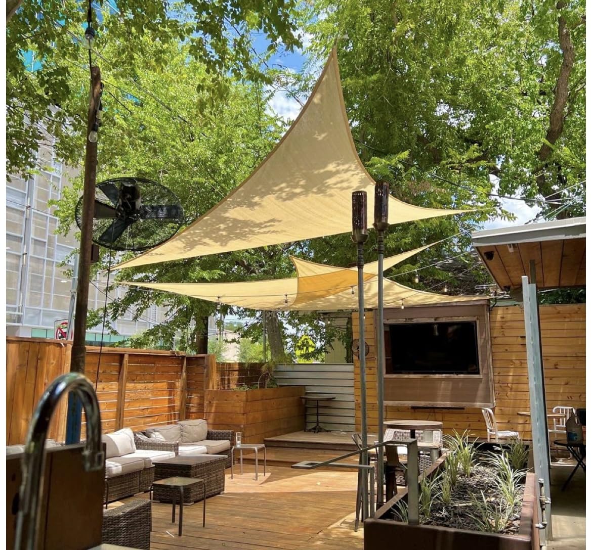 HappyTrends Sun Shade Sail,10'x 13' Heavy Duty UV Protection Beach Shade Canopy Wind Sail,Tear and Rust Resistant Patio sail Shade for Yard Deck Lawn Garden Rectangle Sunshade(Sand) customer photo 1