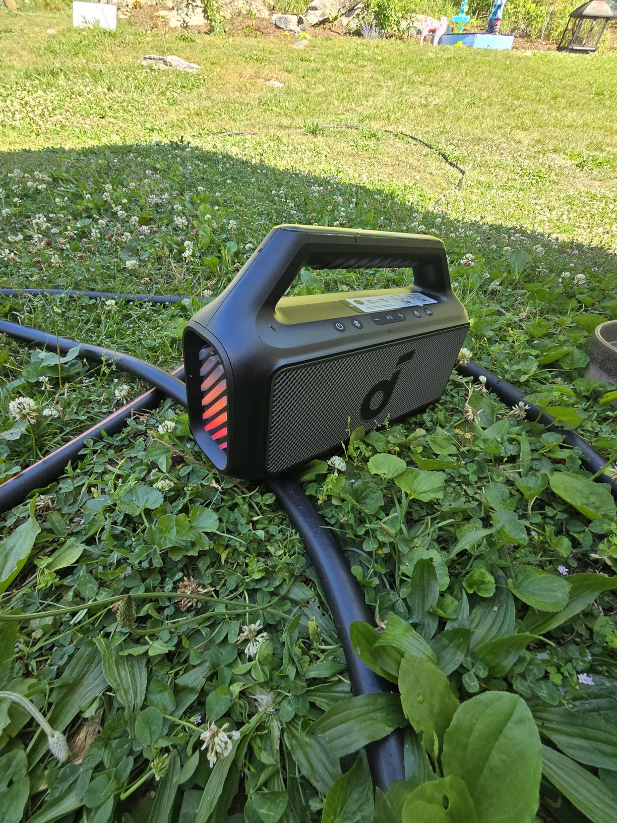 Soundcore Boom 2 By Anker, Outdoor Speaker, 80W, Subwoofer, BassUp 2.0, 24H Playtime, IPX7 Waterproof, Floatable, RGB Lights, USB-C, Custom EQ, Portable for Camping and Beach - Black customer photo 2