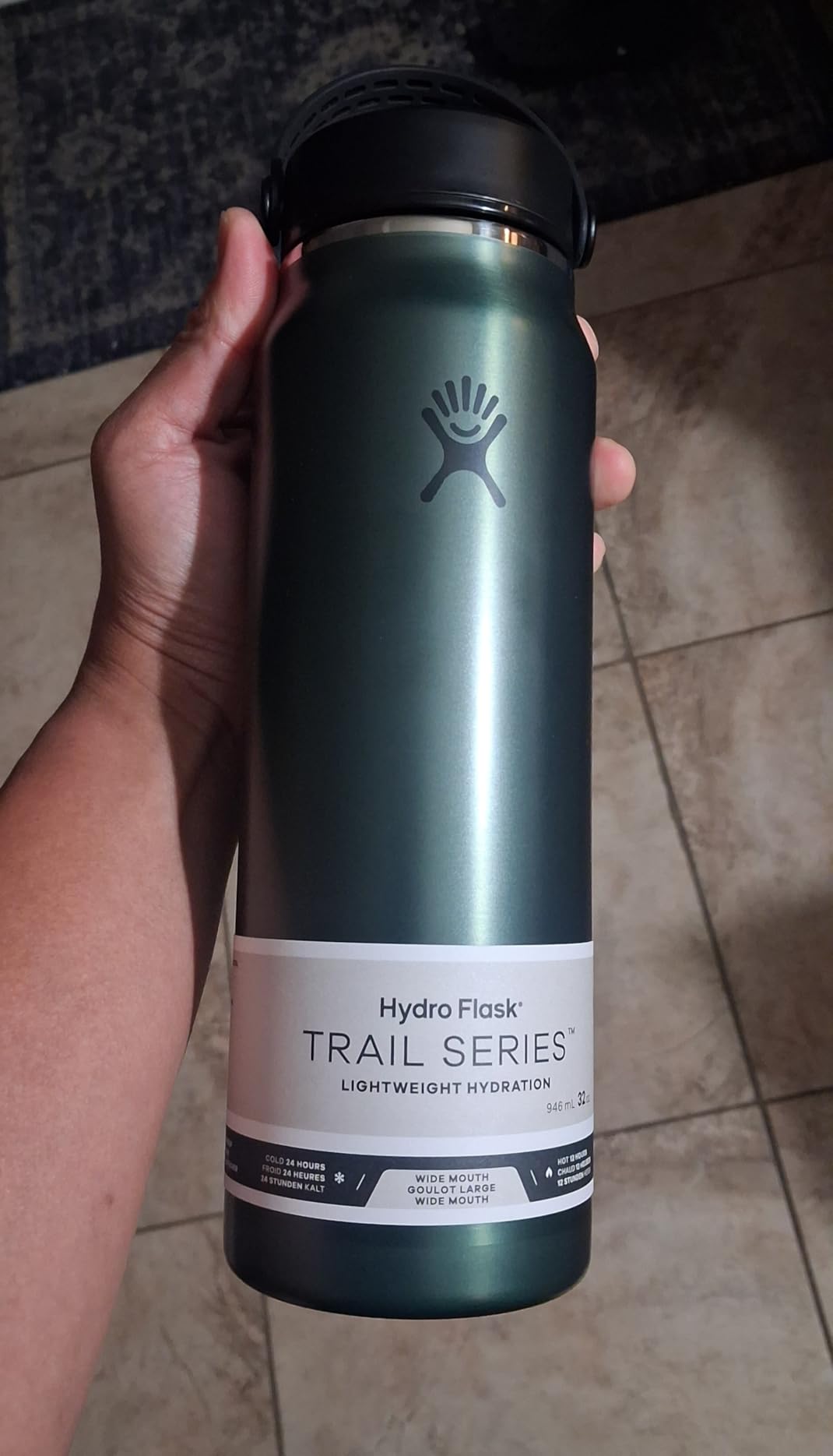 Hydro Flask 24 Oz Lightweight Trail Series Wide Flex Cap Serpentine - Hiking Water Bottle customer photo 2