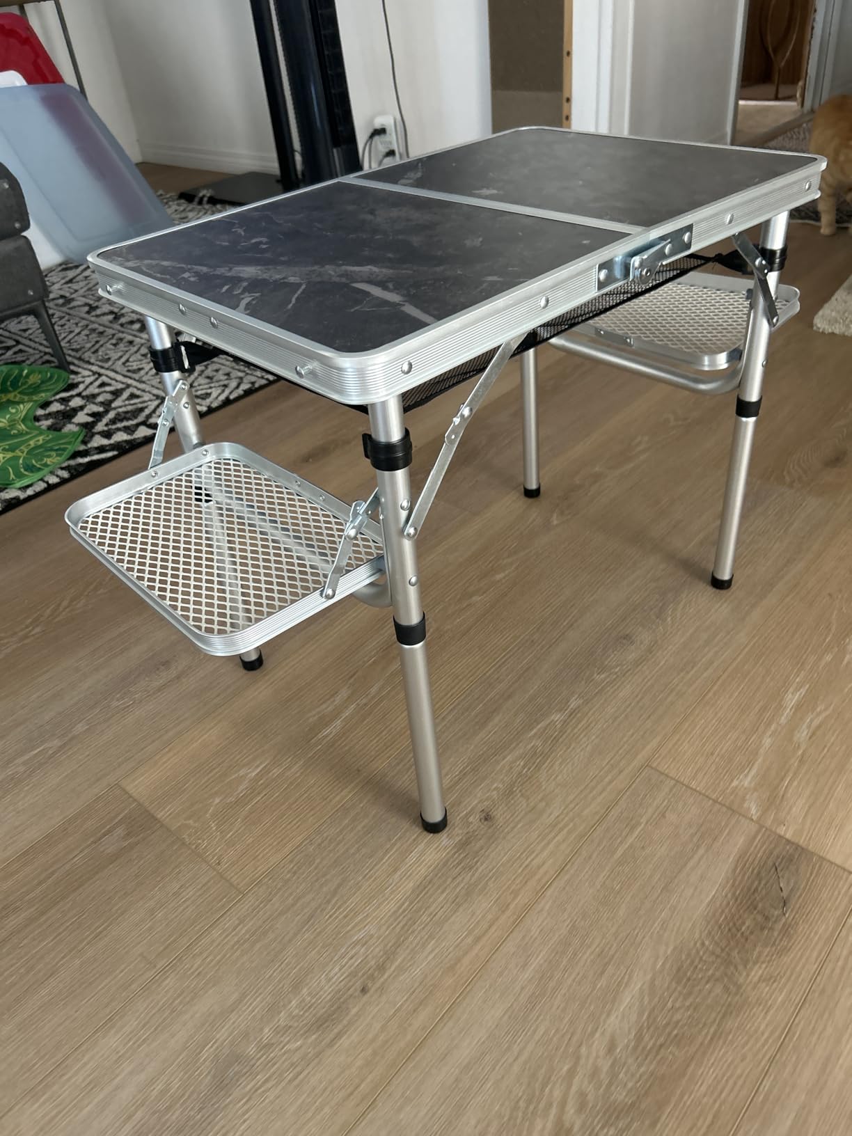Titanker Small Camping Table Foldable 2ft, Folding Picnic Table with Side Racks & Net, Folding Camp Table Portable Beach Table, Car Camping Essentials, Sturdy Light Aluminum, Gift for Father Husband customer photo 2