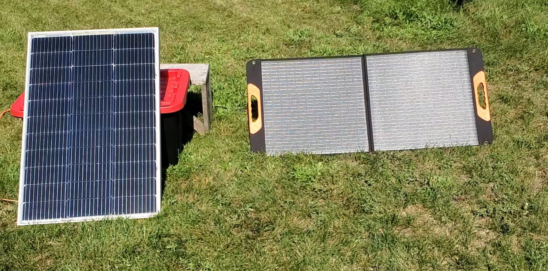 ZOUPW 100W Portable Solar Panel with 5-in-1 Cable, 23.5% Efficiency Mono Foldable Solar Charger for Jackery 300/Ecoflow River/Anker/Bluetti, IP67 Waterproof for Camping RV Off-Grid Emergency Power customer photo 1