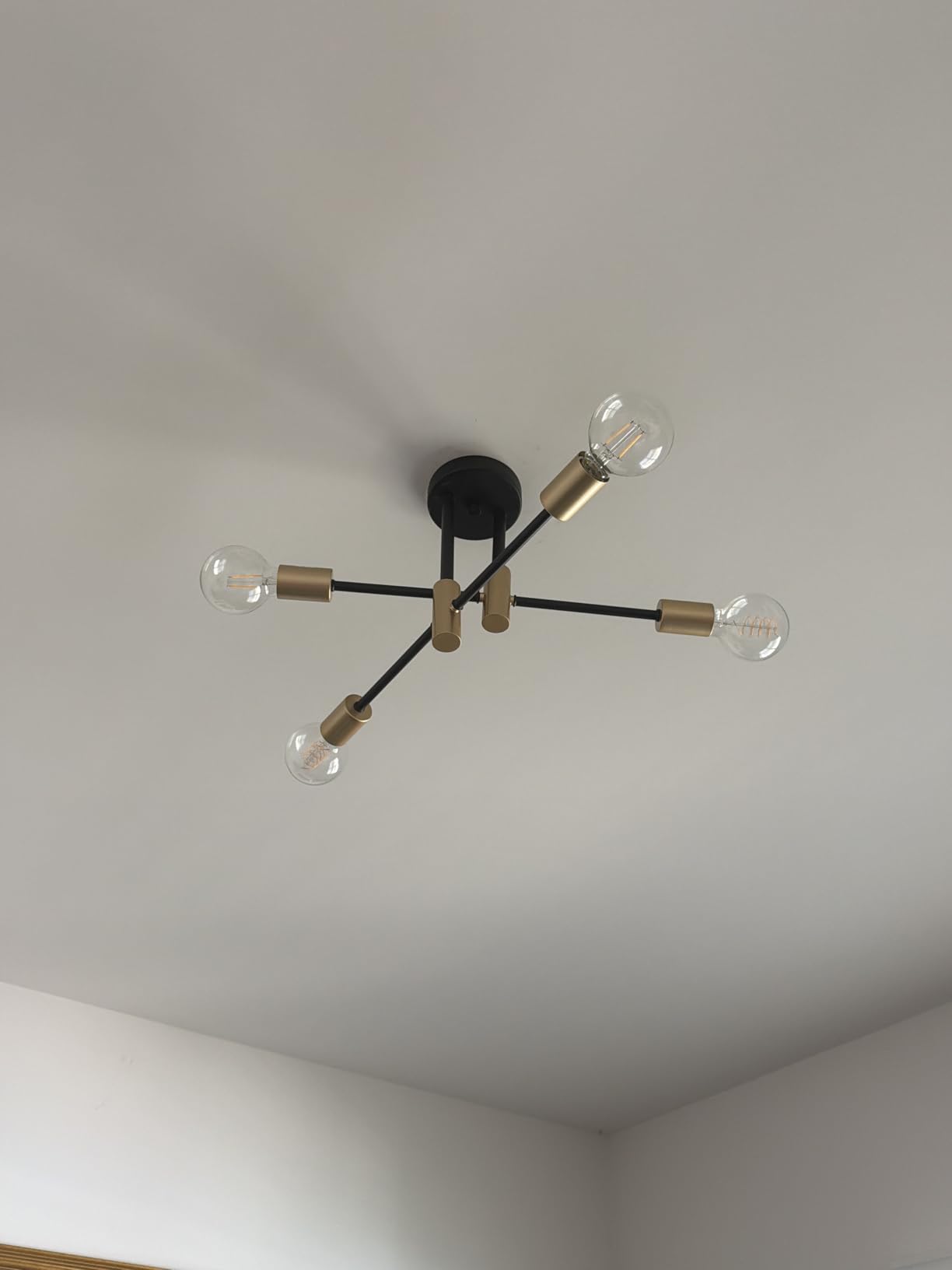 MEIXISUE 8 Lights Dining Room Light Fixtures Modern Sputnik Chandelier Black and Gold Mid Century Pendant Light for Kitchen Island Entryway Foyer Living Room UL Listed customer photo 2