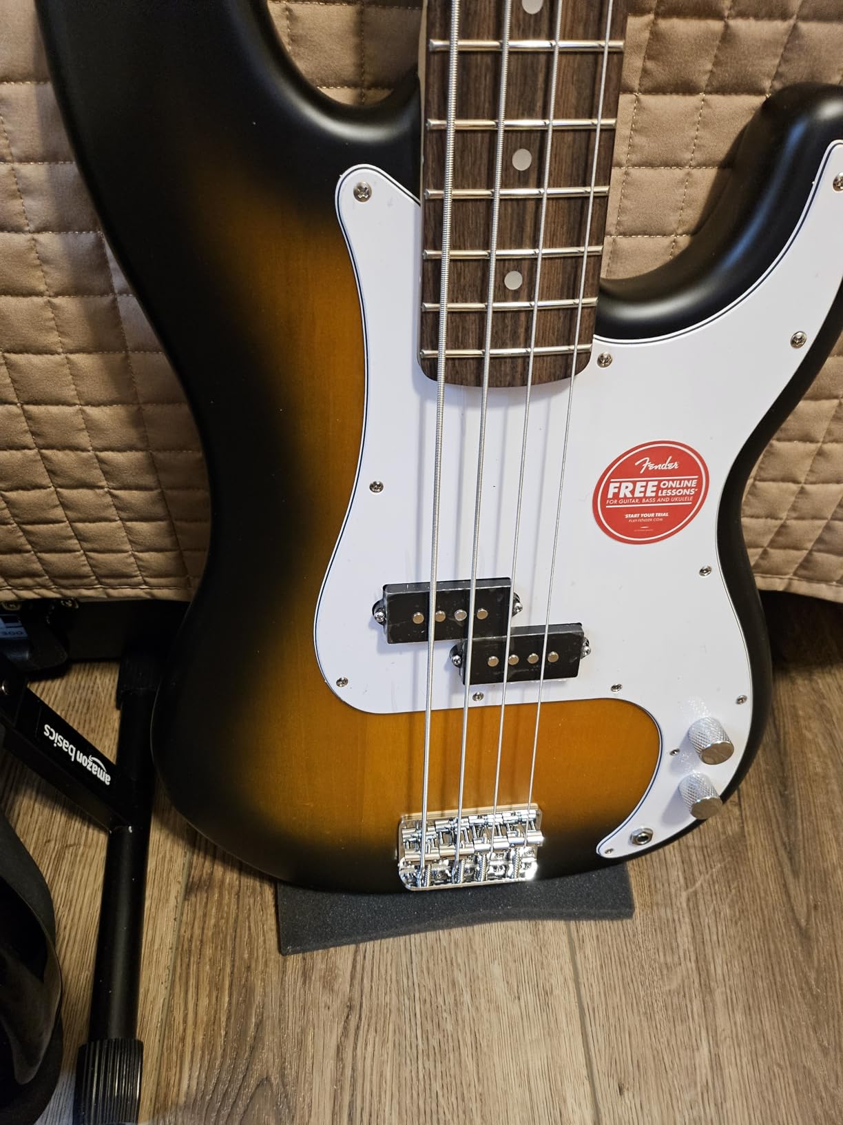 Fender Squier Debut Series Precision Bass Guitar, Beginner Guitar, with 2-Year Warranty, Includes Free Lessons, 2-Color Sunburst with Matte Finish customer photo 2