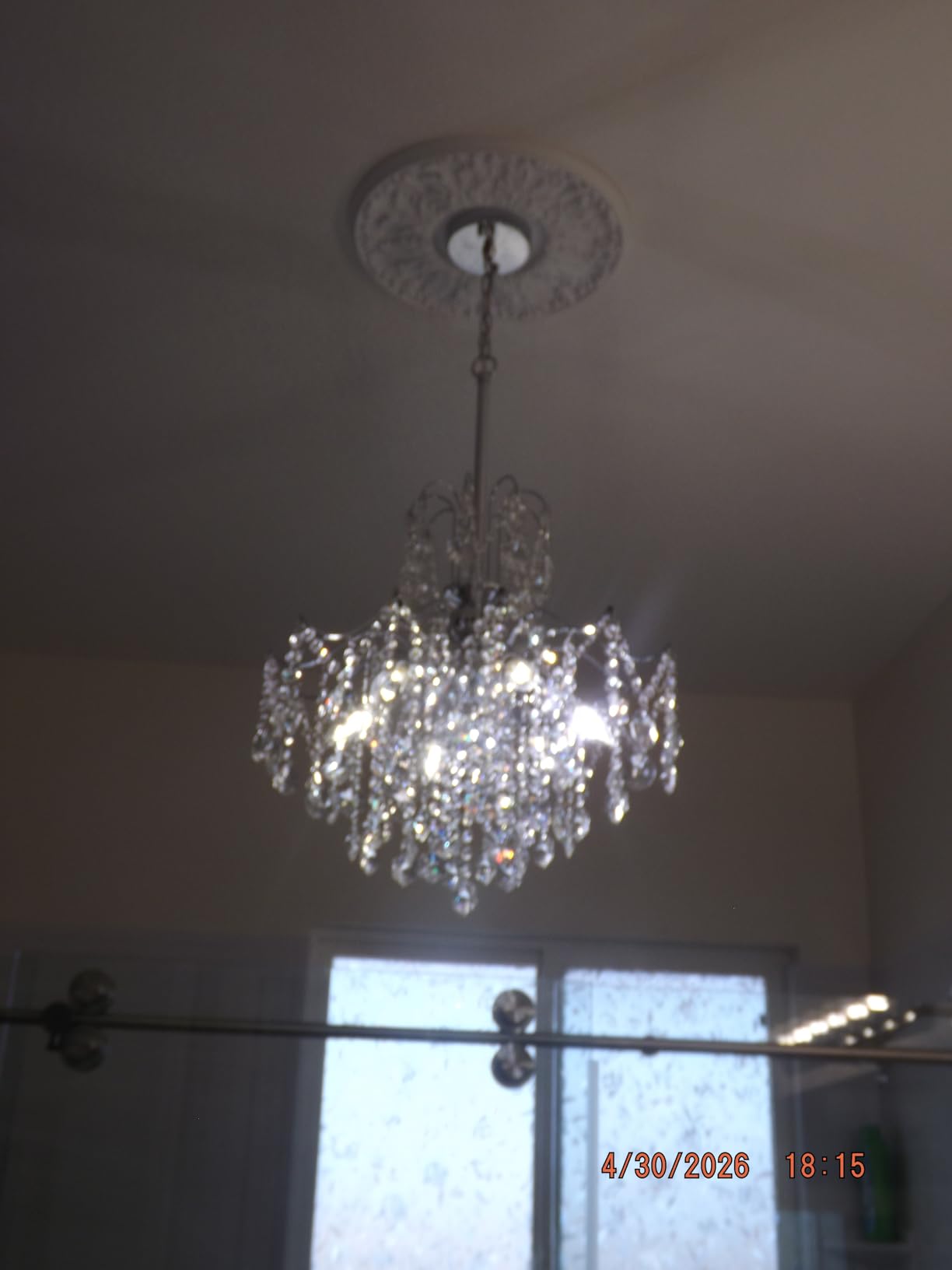 Q&S Modern Gold Crystal Chandelier Amber Crystal Pendant Light 6 Lights for Bedroom Dining Room Entryway Hallway Office Bathroom UL Listed customer photo 1