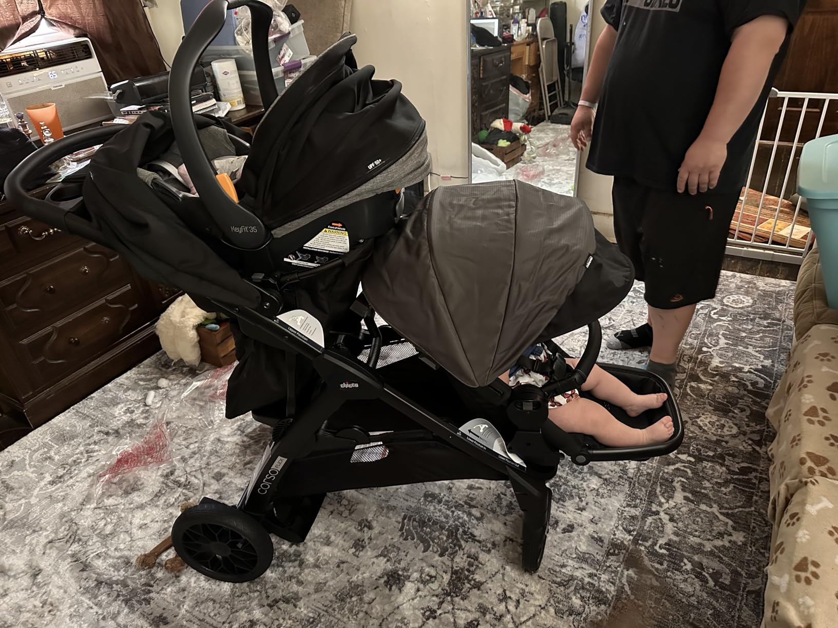 Chicco Corso Flex Convertible Stroller, Legend, Black customer photo 2