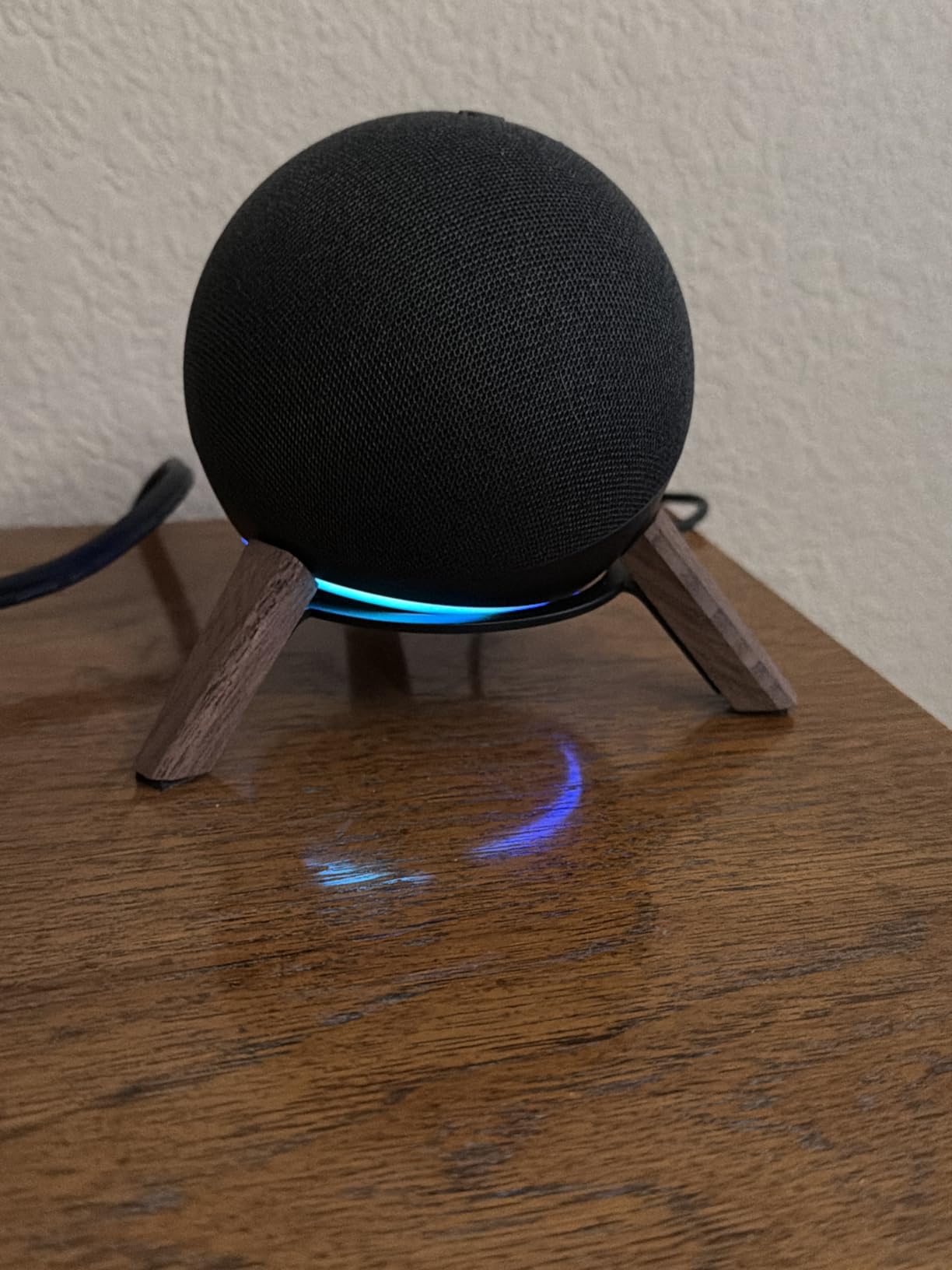 Wooden Desktop Stand for Echo Dot 4th / 5th Gen & Echo Dot Max Stand Holder for Better Sound - Wood Tripod Speaker Stand Desk for Echo Dot 4th & 5th Generation Table Holder, 1 Pack customer photo 1