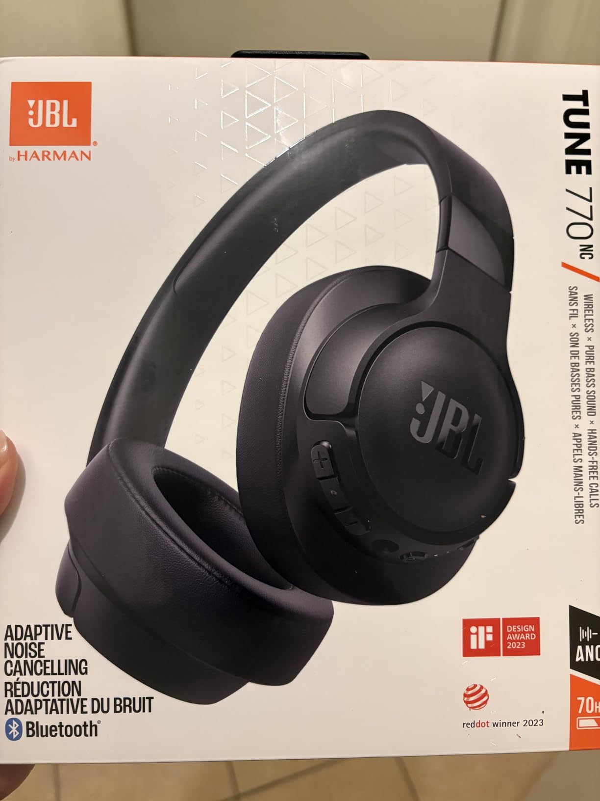 JBL Tune 770NC - Adaptive Noise Cancelling with Smart Ambient Wireless Over-Ear Headphones, Bluetooth 5.3, Up to 70H Battery Life with Speed Charge, Lightweight, Comfortable & Foldable Design (Black) customer photo 2
