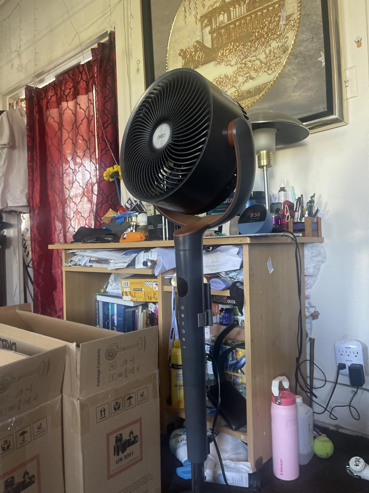 DREO Fan for Bedroom, 120° Oscillating Standing Fans, Quiet Floor Fan with DC Motor, 100ft Pedestal Fans for Room, 9 Speeds, 4 modes, 20dB, 120° Manual Vertical, 37-42