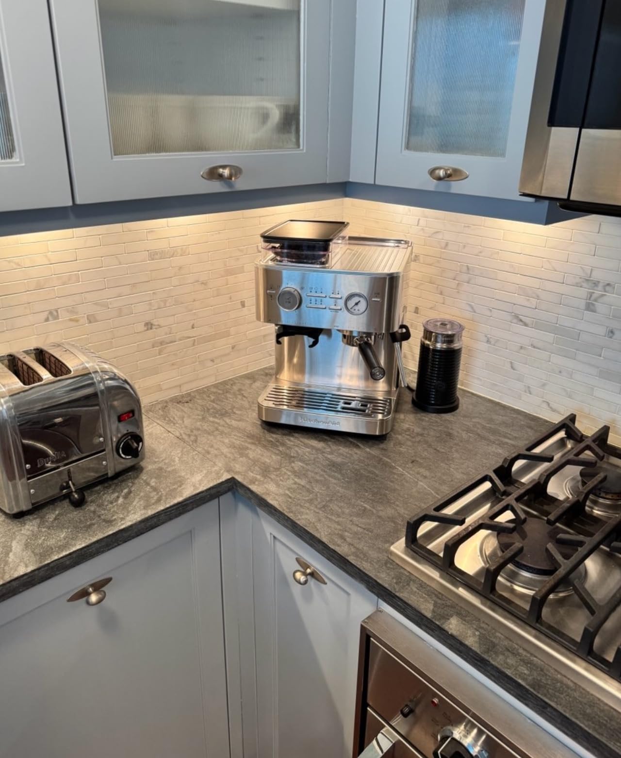 KitchenAid Semi Automatic Espresso Machine with Burr Grinder, 2.5L, KES6551JP, Juniper customer photo 2