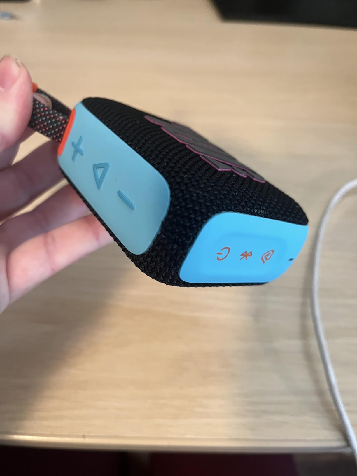 JBL Go 4 - Ultra-Portable, Waterproof and Dustproof Bluetooth Speaker, Big JBL Pro Sound with Punchy bass, 7-Hour Built-in Battery, Made in Part with Recycled Materials (Blue) customer photo 2