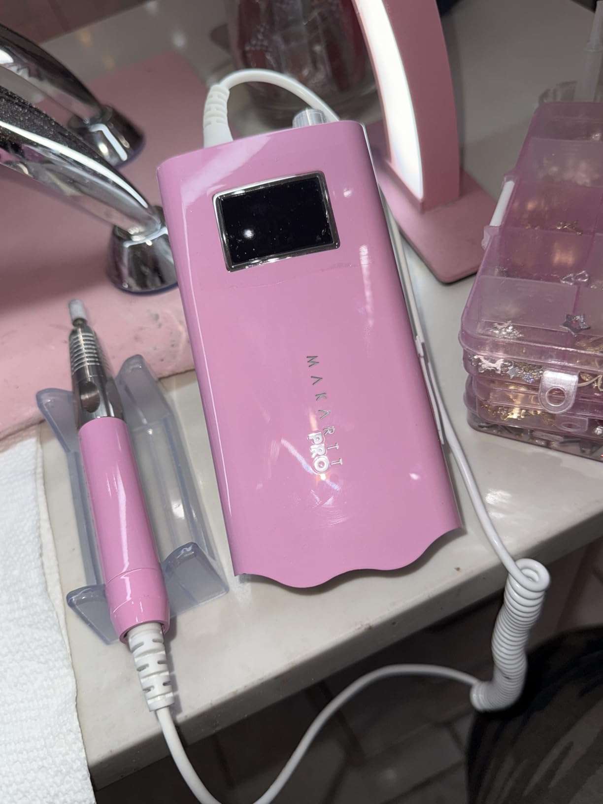 MakarttPro LuxuriaPro 35000 RPM Professional Nail Drill - 85W Brushless Motor | High Torque | Quiet & Vibration-Free | Portable, Rechargeable & Cordless Nail Drill for Technicians (Baby Pink) customer photo 1