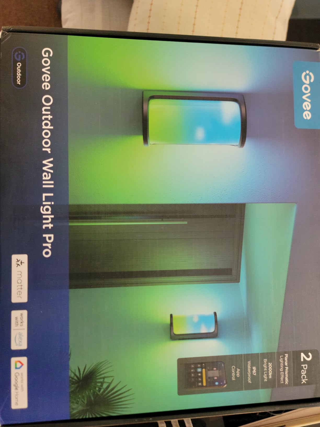 Govee Outdoor Wall Light, 1 Pack, 1500LM Smart RGBIC Porch Lights Outdoor with 45 Scene Modes, IP65 Waterproof for Outdoor Decor, Patio, DIY Wall Sconce Works with Alexa, Google Assistant and Matter customer photo 1